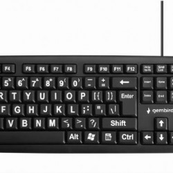 KEYBOARD STANDART USB ENG BIG/LETT. BLACK KB-US-103 GEMBIRD