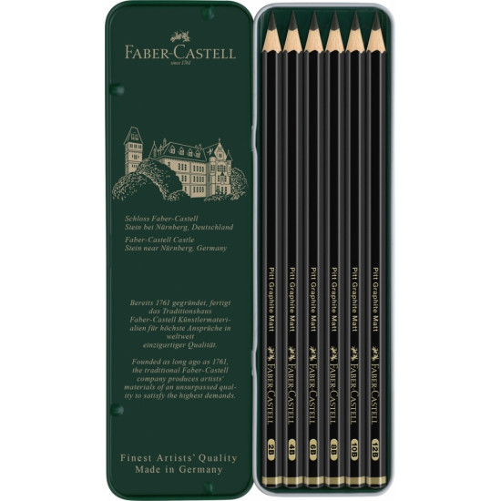 Карандаши Faber-Castell Pitt Graphite Matt 6шт ультраматовые