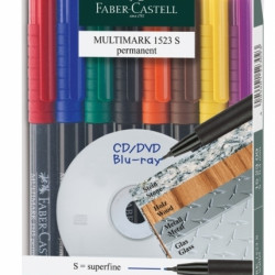 Permanentu marķieru komplekts Faber-Castell Multimark S, 0.4mm, 8gab/iep