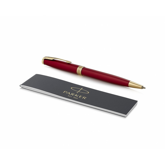 Lodīšu pildspalva Parker Sonnet Red GT, 0.7mm, melna