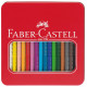 Krāsainie zīmuļi Faber-Castell Jumbo Grip metāla kastē,16 krāsas