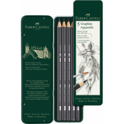 Акварельные карандаши Faber-Castell Graphite Aquarelle 5шт водорастворимые