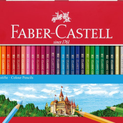 Krāsainie zīmuļi Faber-Castell Classic, 36 krāsas, metāla kārbā