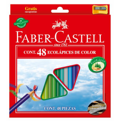 Цветные карандаши Faber-Castell Eco 48 треугольные с точилкой