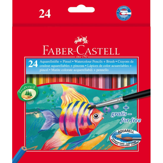 Акварельные карандаши Faber-Castell Classic Colour 24 цвета с кистью