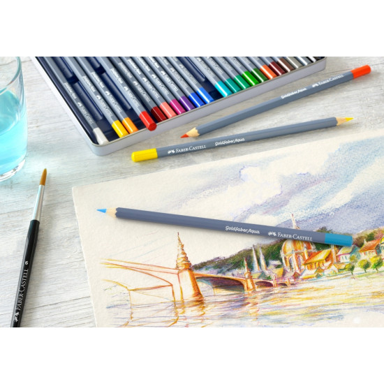 Akvareļu zīmuļi Faber-Castell Goldfaber Aqua Creative Studio, 12 krāsas