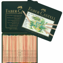 Pasteļzīmuļi Faber-Castell Pitt Pastel metāla kārbā, 24 krāsas