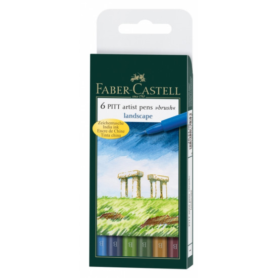 Ручки Faber-Castell Pitt Artist Pen Landscape набор 6 цветов