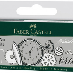 Flomasteri Faber-Castell Pitt Artist Pen, 4gab, 1 melns un 3 balti