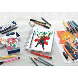 Otas tipa flomāsteri Faber-Castell Pitt Artist Pen 6 krāsas, Manga Kaoiro