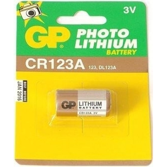 Baterija Lithium GP CR123A-U1, 3V, 1gab/iep