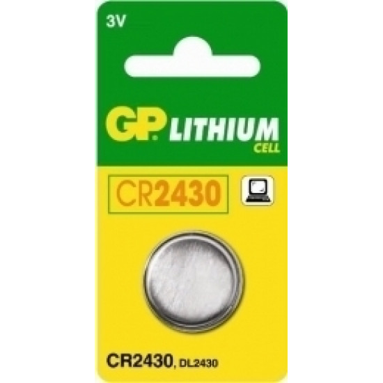 Baterija Lithium, GP CR2430-C1, DL2430, 3V, 1gab/iep