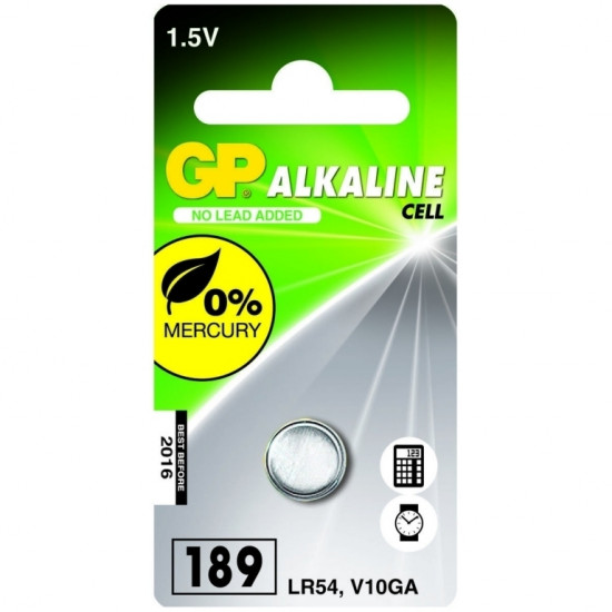 Baterija GP 189-C1, LR54, LR1130 alkaline, 1gab/iep