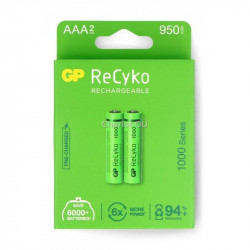 Akumulatora baterijas GP ReCyko+ 950mAh, AAA, HR03, 2gab/iep, /6554/