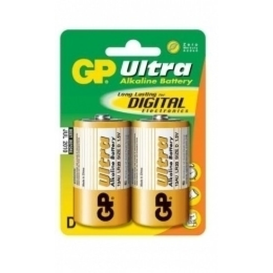 Baterijas GP Ultra Plus D, LR20, 1.5V, 2gab/iep