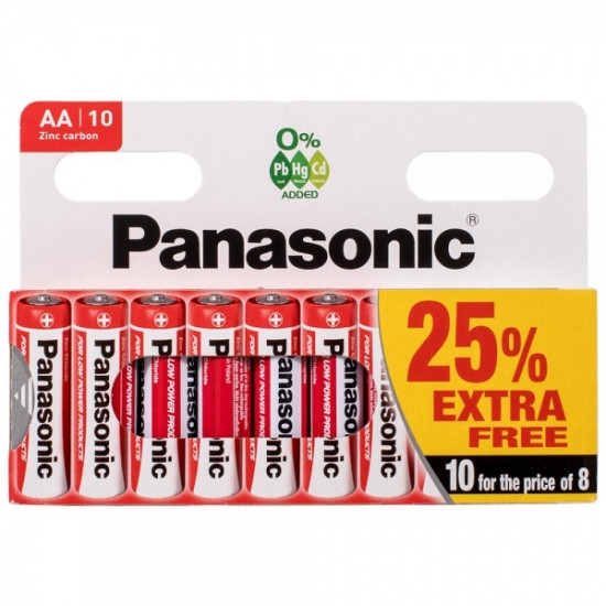 Baterijas Panasonic Red Zinc, R03RZ, AA, 10gab/iep