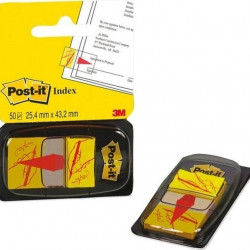 Indeksi ar paraksta piktogrammu Post-it, 25x43mm, 50gab/iep, dzelteni