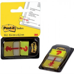 *Indeksi ar jautājuma zīmi Post-it 25x43mm, 50gab., dzelteni