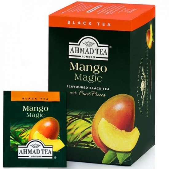 Melnā tēja Ahmad Tea Mango Magic, 20gabx2g, folijā