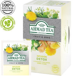 Zāļu un augļu tēja Ahmad Detox, 20 gab.x2g, folijā