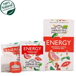 Augļu un zāļu tējas maisījums Ahmad Alu Energy, folija iepakojumā, 20gabx1.5g