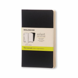 Записная книжка Moleskine Volant 9х14см, белые листы, мягкая обложка, черная