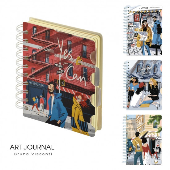 *Piezīmju klade ar spirāli Bruno Visconti Art Journal A5, 120 lapas, cietos vakos