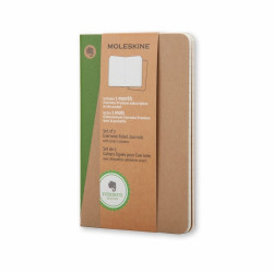 *Līniju piezīmju klades Moleskine Evernote 9x14cm, 64 lapas, mīkstos vākos, 2gab/iep., brūnas