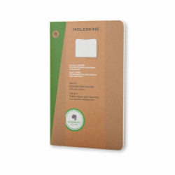 *Līniju piezīmju klades Moleskine Evernote 13x21cm, 80 lapas, mīkstos vākos, 2 gab/iep., brūnas