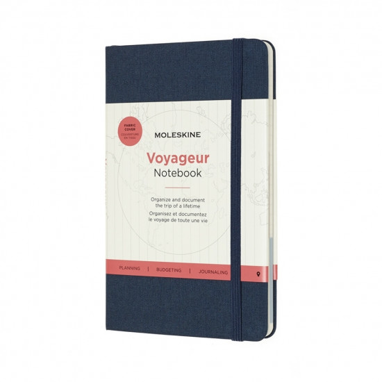 Piezīmju klade Moleskine Voyageur Notebook, 280 lapas, cietos vākos, zila