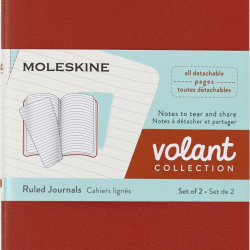 *Līniju piezīmju klades Moleskine Volant 9x14cm, 80 lapas, mīkstos vākos, 2 gab/iep., sarkana un zila