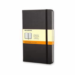 Līniju piezīmju klade ar gumiju Moleskine Classic 13x21cm, 240 lapas, cietos vākos, melna