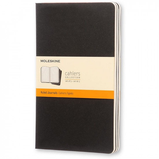 Блокнот Moleskine Cahier, линованный, мягкая обложка, черный, 3 шт.