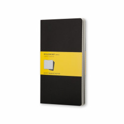 Блокнот Moleskine Cahier, 13x21 см, в клетку, мягкая обложка, черный, 3 шт.