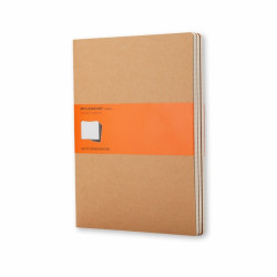 Блокнот Moleskine Cahier, 13x21 см, в линейку, мягкая обложка, коричневый, 3 шт.