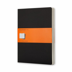 Блокнот Moleskine Cahier, 19x25см, в линию, мягкая обложка, черный, набор из 3 штук