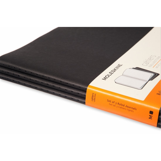 Блокнот Moleskine Cahier 21x30см, в линейку, мягкая обложка, черный, отрывные листы