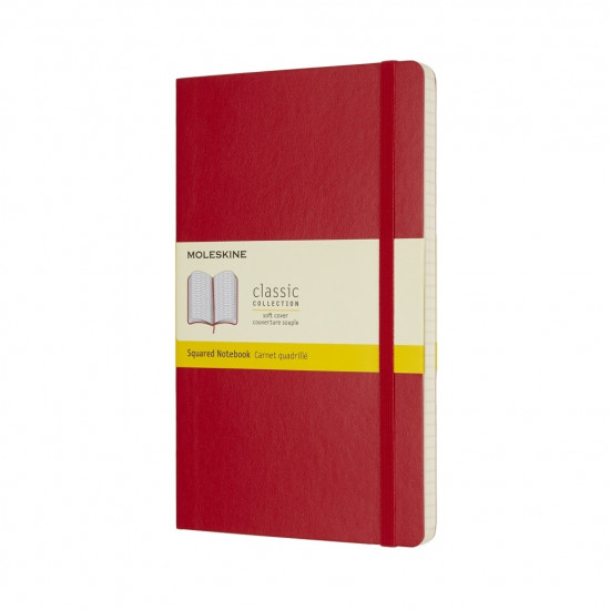 Блокнот Moleskine Classic, 13x21 см, клетка, мягкая обложка, красный