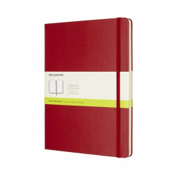 Piezīmju klade ar gumiju Moleskine Classic 19x25cm, 192 baltas lapas, cietos vākos, sarkans