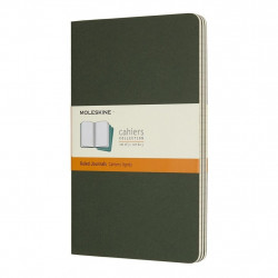 Тетрадь Moleskine Cahier, линия, мягкая обложка, зелёный, набор из 3