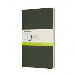 Тетрадь Moleskine Cahier, 13x21 см, белые мягкие обложки, зеленая, в комплекте 3 шт.