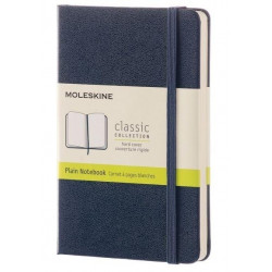 Piezīmju blociņš ar gumiju Moleskine Classic 9x14cm, 192 baltas lapas, cietos vākos, zils