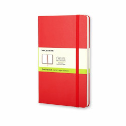 Piezīmju blociņš ar gumiju Moleskine Classic 9x14cm, 192 baltas lapas, cietos vākos, sarkans