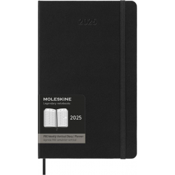 Ежедневник Moleskine, 2025, Недельный, Твердая обложка, Черный, 13x21 см