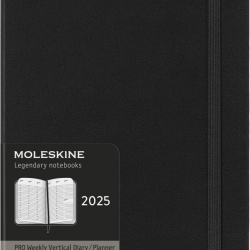 Kalender-märkmik Moleskine 2025 13x21cm, nädal, kõvad kaaned, must