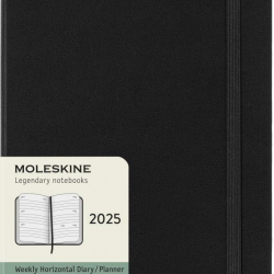 Еженедельник Moleskine 2025, горизонтальный, твердая обложка, 13x21 см