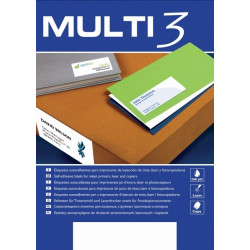 Pašlīmējošas uzlīmes Multi3 4718, 70x67.7mm, 12 gab/loksnē, 100 lapas, baltas