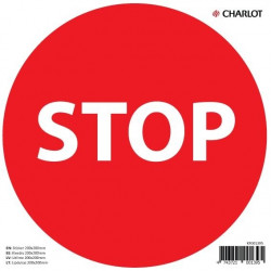 Uzlīme STOP, 200x200mm, sarkana