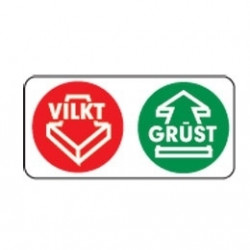 Uzlīme Vilkt/Grūst, divkrāsu