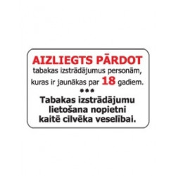 Uzlīme Aizliegts pārdot tabaku